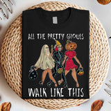 All The Pretty Ghouls Walk Like This Girls Skeleton Shirt