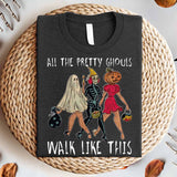 All The Pretty Ghouls Walk Like This Girls Skeleton Shirt
