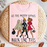 All The Pretty Ghouls Walk Like This Girls Skeleton Shirt