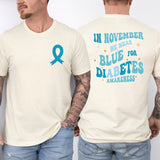 Diabetes Awareness Sweatshirt, In November We Wear Blue Shirt, Diabetic Blue Ribbon
