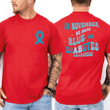 Diabetes Awareness Sweatshirt, In November We Wear Blue Shirt, Diabetic Blue Ribbon