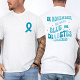 Diabetes Awareness Sweatshirt, In November We Wear Blue Shirt, Diabetic Blue Ribbon
