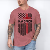 Man Of God T-Shirt, Religious Flag Shirt, Christian Father Shirt
