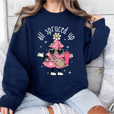 Boujee Christmas Shirt, Christmas Tree Sweatshirt, All Spruced Up Shirt