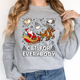 Cats for Everybody Christmas Shirt, Meowy Christmas Sweatshirt,Cat Mom Shirt