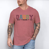 Daddy T-Shirt, Dad Shirt with Kids Names Tee, Custom Dad Shirt, New Dad Shirt