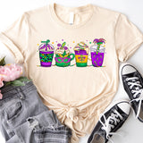 Mardi Gras Drink Shirt, Mardi Gras Drinking Party Sweatshirt, Wine Mardi Gras Beads Shirt