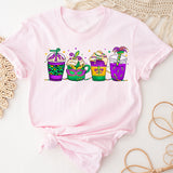 Mardi Gras Drink Shirt, Mardi Gras Drinking Party Sweatshirt, Wine Mardi Gras Beads Shirt