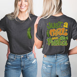 A Girl Who Loves Pickles Shirt, Pickle Lover Sweatshirt