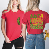 A Girl Who Loves Pickles Shirt, Pickle Lover Sweatshirt