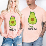Avocado Cat Couple T-Shirt, Avacat Shirt, Cute Cat Shirt