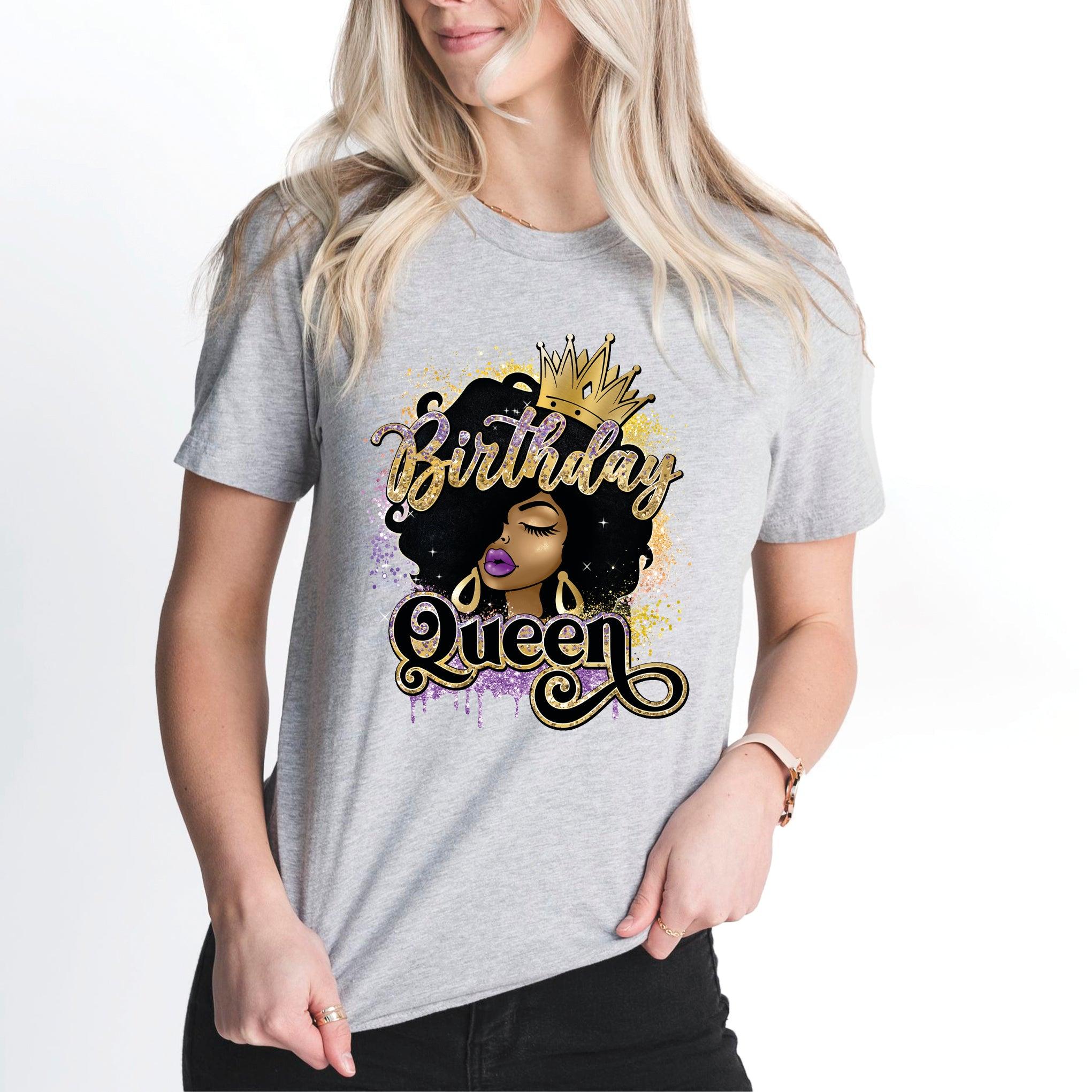 Birthday Queen T-Shirt, Afro Queen Shirt, African Girl Birthday Tee, Birthday Diva Shirt - Nesta Tees
