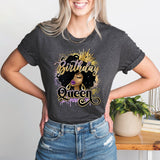 Birthday Queen T-Shirt, Afro Queen Shirt, African Girl Birthday Tee, Birthday Diva Shirt - Nesta Tees