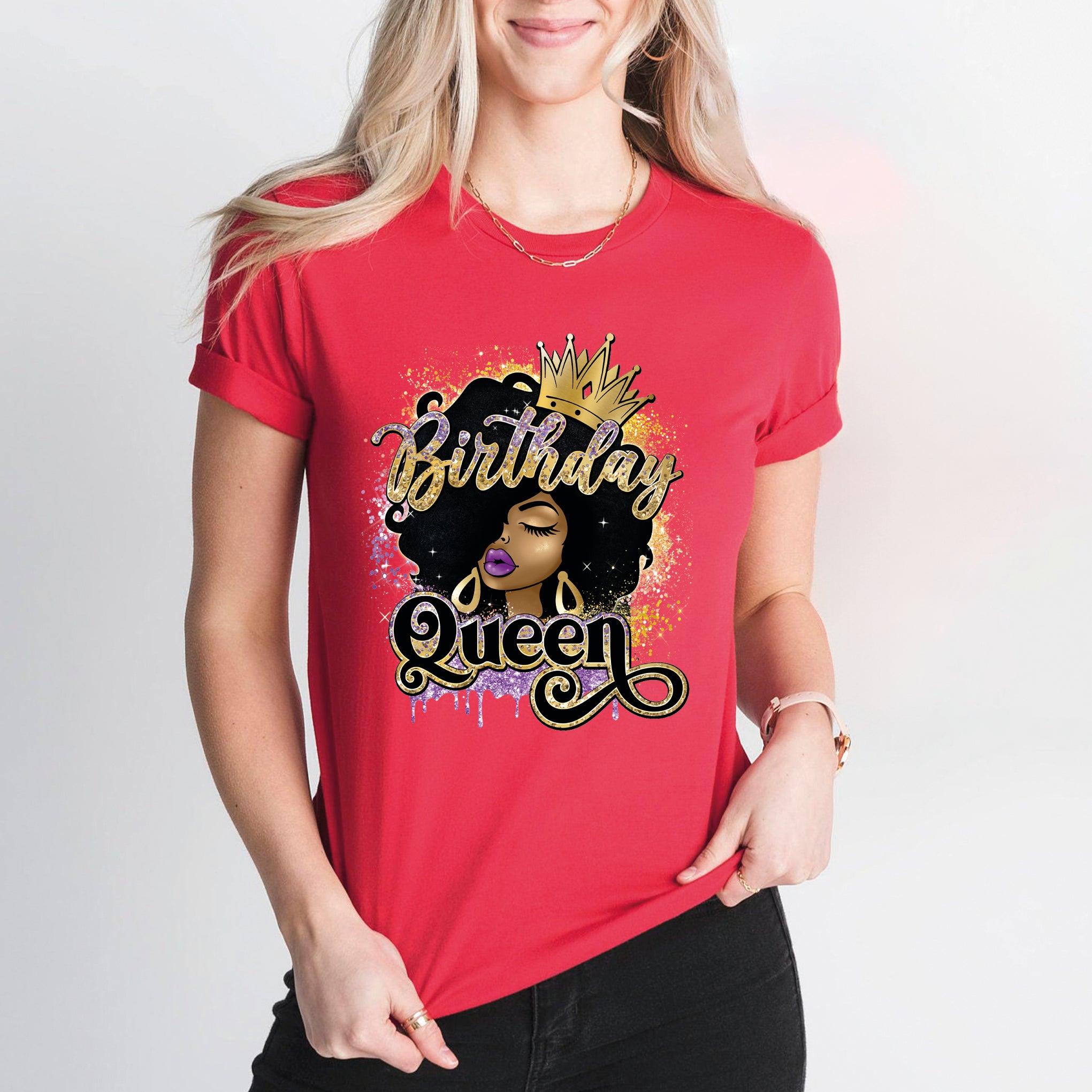 Birthday Queen T-Shirt, Afro Queen Shirt, African Girl Birthday Tee, Birthday Diva Shirt - Nesta Tees