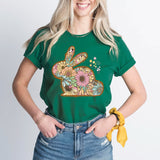 Happy Easter Floral Bunny Shirt, Happy Easter Shirt