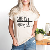 She is Strong T-Shirt, Christian Girl T-Shirt, Strong Women Shirt, Faith Shirt