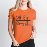 She is Strong T-Shirt, Christian Girl T-Shirt, Strong Women Shirt, Faith Shirt