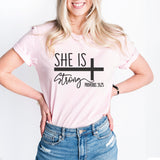 She is Strong T-Shirt, Christian Girl T-Shirt, Strong Women Shirt, Faith Shirt