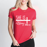 She is Strong T-Shirt, Christian Girl T-Shirt, Strong Women Shirt, Faith Shirt