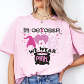 In October We Wear Pink Shirt, Halloween Breast Cancer Awareness Shirt