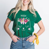 Floral Meow Cat Shirt, Kitten Mommy Tee, Cat Mama T-Shirt, Cat Lover Shirts