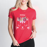 Floral Meow Cat Shirt, Kitten Mommy Tee, Cat Mama T-Shirt, Cat Lover Shirts