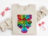 Peace Love Guitar Shirt, Equality Kindness Inclusion Shirt, LGBT Heart Shirt