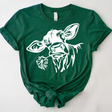 Cow With Flowers Shirt, Cow Head Shirt, Farm Life Shirt
