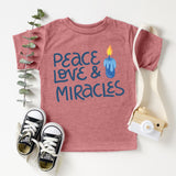 Peace Love Miracles Shirt, Happy Hanukkah Shirt