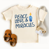 Peace Love Miracles Shirt, Happy Hanukkah Shirt