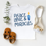 Peace Love Miracles Shirt, Happy Hanukkah Shirt