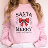 Santa Merry Shirt, Retro Christmas Santa University T-Shirt, Christmas Bow Shirt