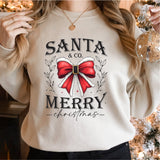 Santa Merry Shirt, Retro Christmas Santa University T-Shirt, Christmas Bow Shirt