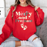 Merry and Pregnant T-Shirt, Pregnancy Announcement Shirt, Pregnant Christmas Tee