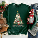 Meowy Christmas Shirt, Cat Tree Christmas T-Shirt