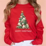 Meowy Christmas Shirt, Cat Tree Christmas T-Shirt