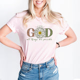 With God All Things Are Possible Shirt, Sunflower Shirt, Matthew 19:26 Shirt