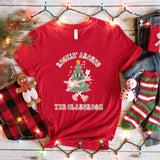 Rockin Around the Classroom Sweatshirt, Teacher Christmas Shirt, Retro Xmas Tee