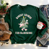 Rockin Around the Classroom Sweatshirt, Teacher Christmas Shirt, Retro Xmas Tee
