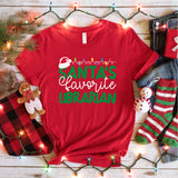 Santa's Favorite Librarian Shirt, Librarian Christmas Shirt, Librarian Claus Tee