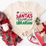 Santa's Favorite Librarian Shirt, Librarian Christmas Shirt, Librarian Claus Tee