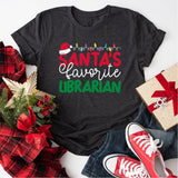 Santa's Favorite Librarian Shirt, Librarian Christmas Shirt, Librarian Claus Tee