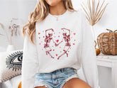 Skeleton Love Sweatshirt, Valentines Day Gift, Skull Valentines Day Shirt, Heart Shirt