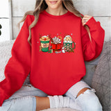 Christmas Coffee T Shirt, Peppermint Iced Latte Tee, Snowmen Sweets Sweatshirt