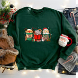 Christmas Coffee T Shirt, Peppermint Iced Latte Tee, Snowmen Sweets Sweatshirt