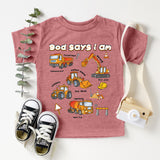 God Says I Am Truck Shirt, Christian Kids Construction T-Shirt