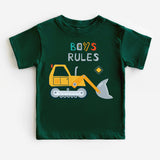 Boy Rules Toddler Shirt, Tractor Baby Bodysuit