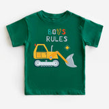 Boy Rules Toddler Shirt, Tractor Baby Bodysuit