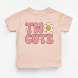Two Cute Shirt, 2nd Birthday T-Shirt, Birthday Girl Groovy Top, Funny Birthday Girl Shirt