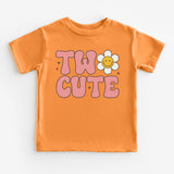 Two Cute Shirt, 2nd Birthday T-Shirt, Birthday Girl Groovy Top, Funny Birthday Girl Shirt